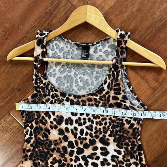 H&M leopard print maxi length tank top style dress medium - Picture 5 of 6